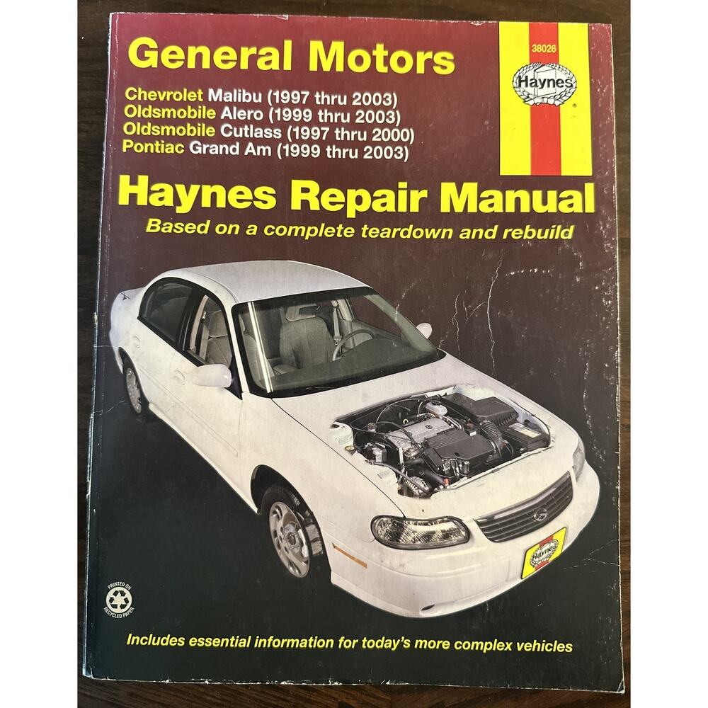 Haynes 38026 Repair Manual Chevrolet Malibu 1997-2003 Pontiac Grand Am 1999-2003